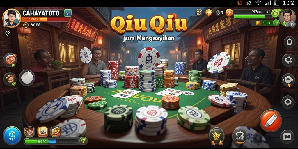 Tampilan gameplay seru QiuQiu di CAHAYATOTO.