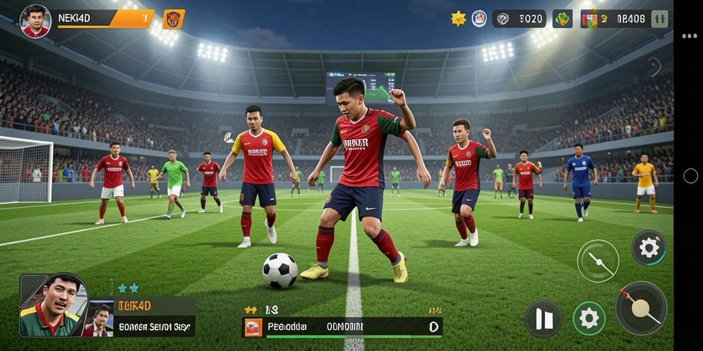 Screenshot gameplay NEKO4D menunjukkan pertandingan yang mendebarkan.